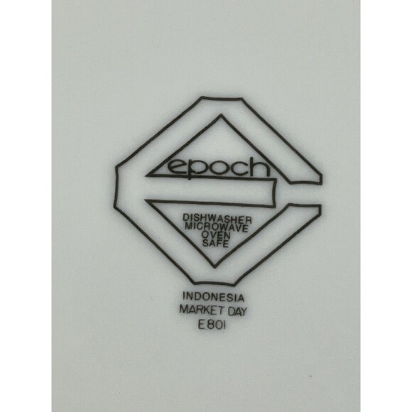 Vintage Epoch "Market Day" Fruit Pattern Dinner Plates 10 1/2" Set Of 4 - Picture 4 of 6